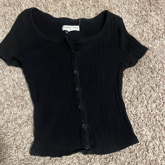 ribbed button up croptop - Picture 1 of 2